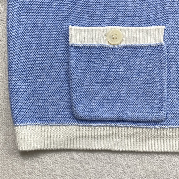 J. Crew Factory Color Tipped Knit Short Sleeve Button Up Lady Sweater Cardigan - Picture 12 of 16